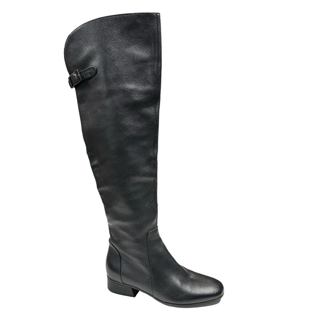 Aquatalia Boots Womens 6.5 Black Over The Knee Leather Riding Equestrian